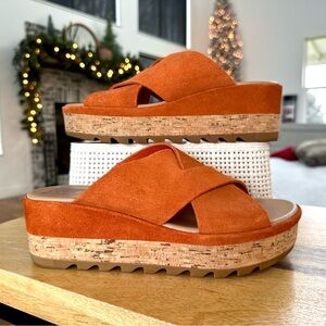 Sorel Women's Cameron Flatform Mule Sandals in Desert Sun